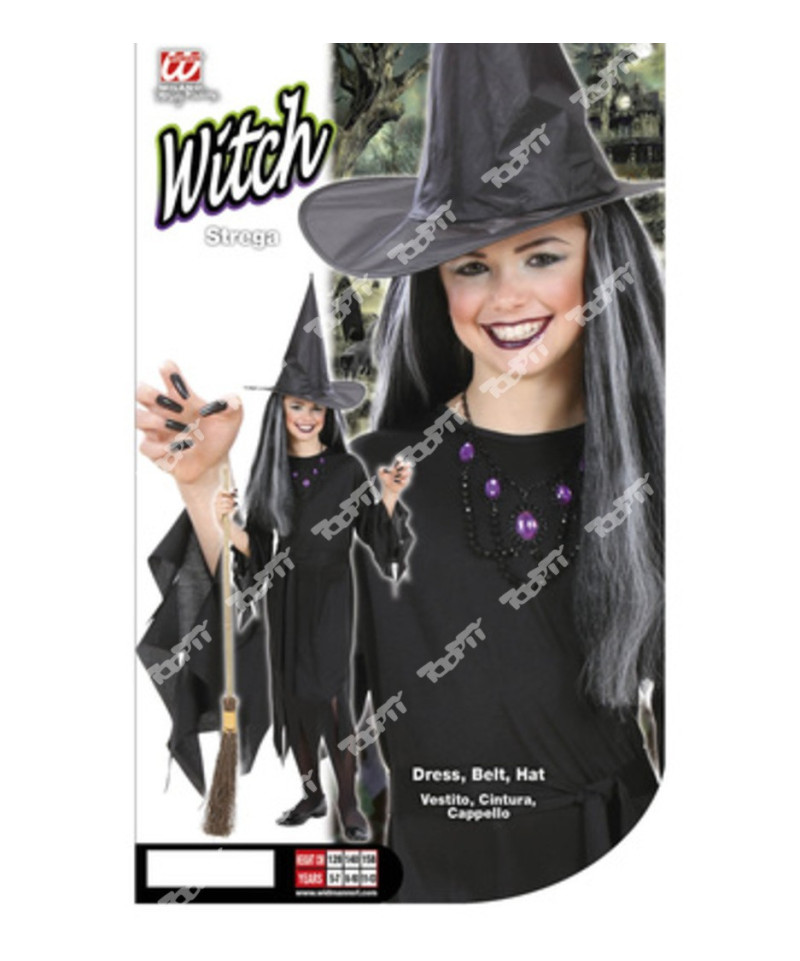 TOOPTY - ROBE SORCIERE (ceinture, chapeau) 02507 8-10 ans