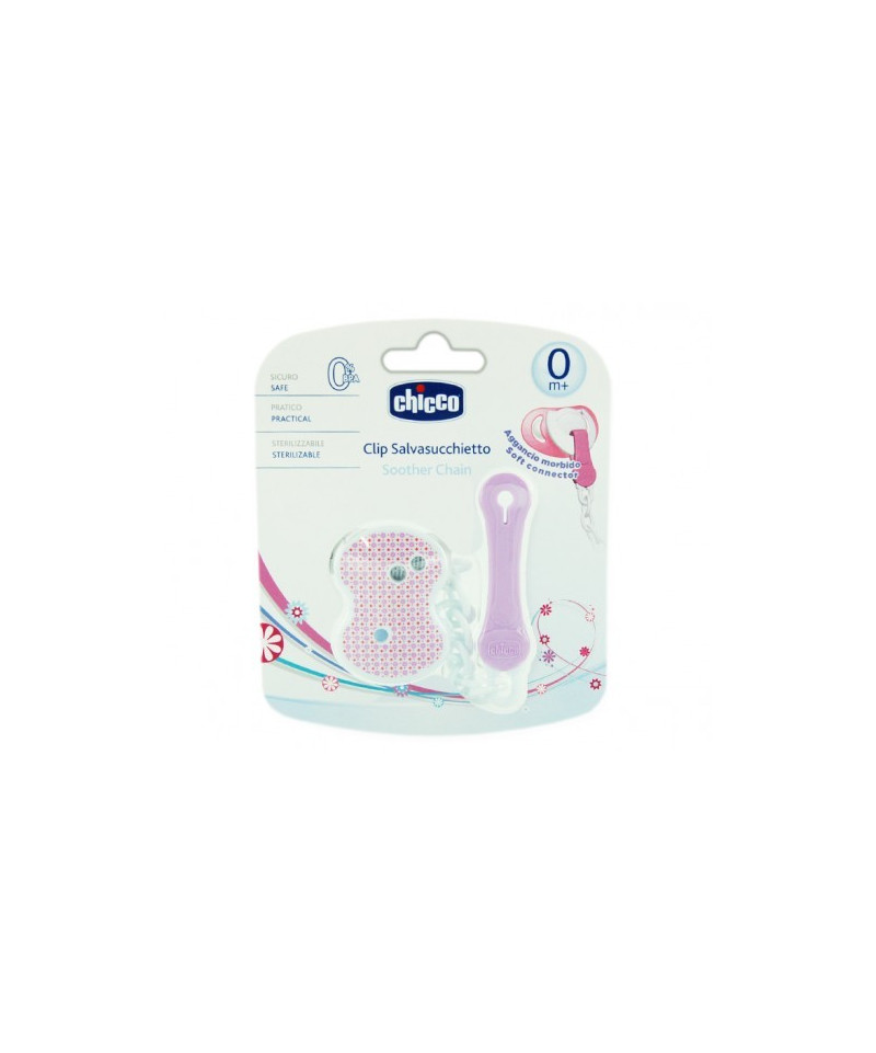 CHICCO Attache Sucette Chaine Rose