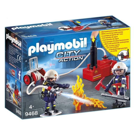 PLAYMOBIL - POMPIERS AVEC MATERIEL D'INCENDIE