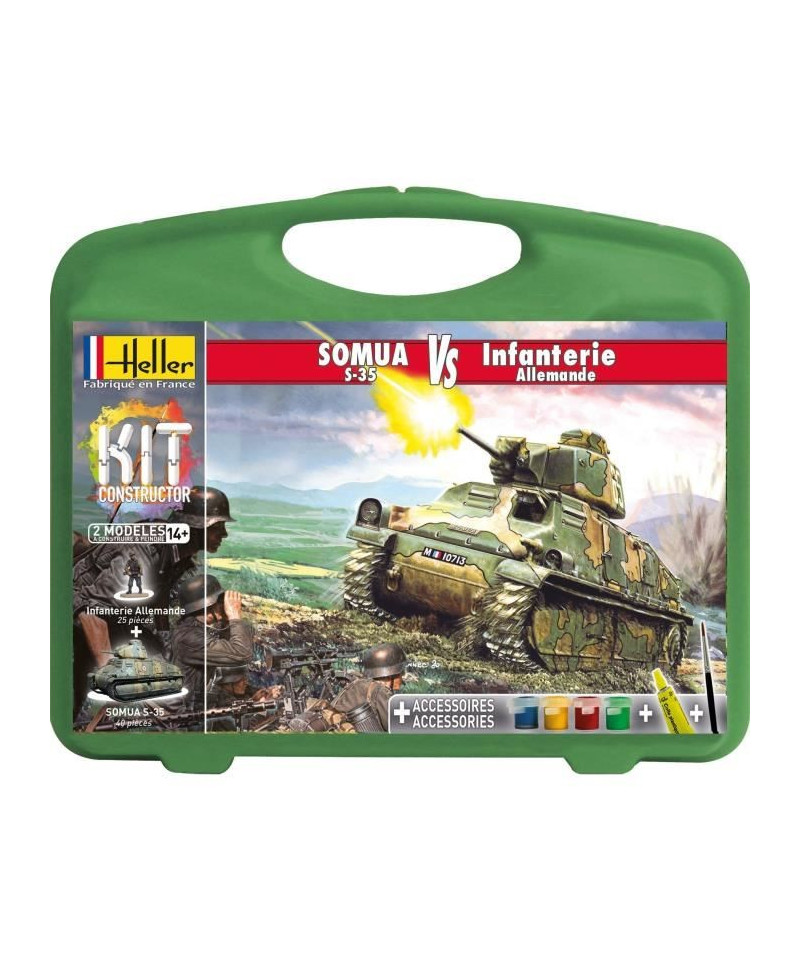 HELLER - MALLETTE SOMUA S35+INFANTERIE ALLEMANDE 60975