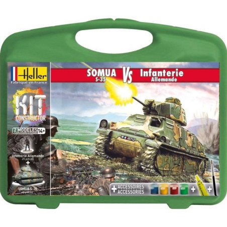 HELLER - MALLETTE SOMUA S35+INFANTERIE ALLEMANDE 60975