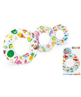 INTEX - BOUEE DE PLAGE COULEUR TROPICAL DIAM 51CM  REF 59230NP