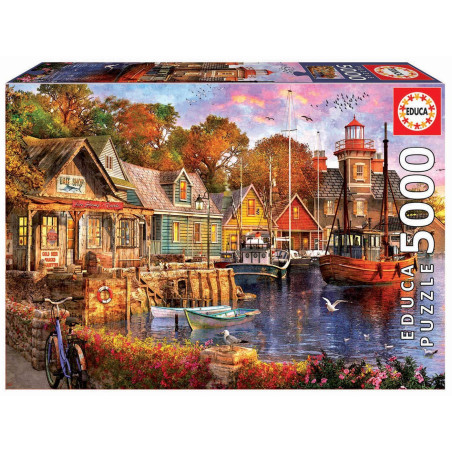 EDUCA - PUZZLE 5000 COUCHER DE SOLEIL SUR LE PORT