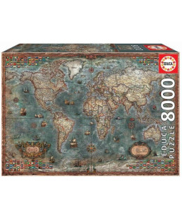 EDUCA - PUZZLE 8000  MAPPEMONDE  HISTORIQUE