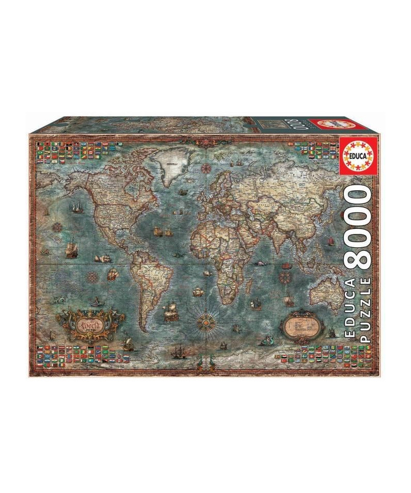 EDUCA - PUZZLE 8000  MAPPEMONDE  HISTORIQUE