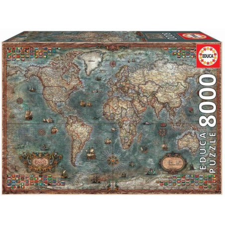 EDUCA - PUZZLE 8000  MAPPEMONDE  HISTORIQUE