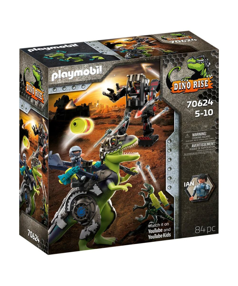 PLAYMOBIL - TYRANNOSAURE ET ROBOT GEANT