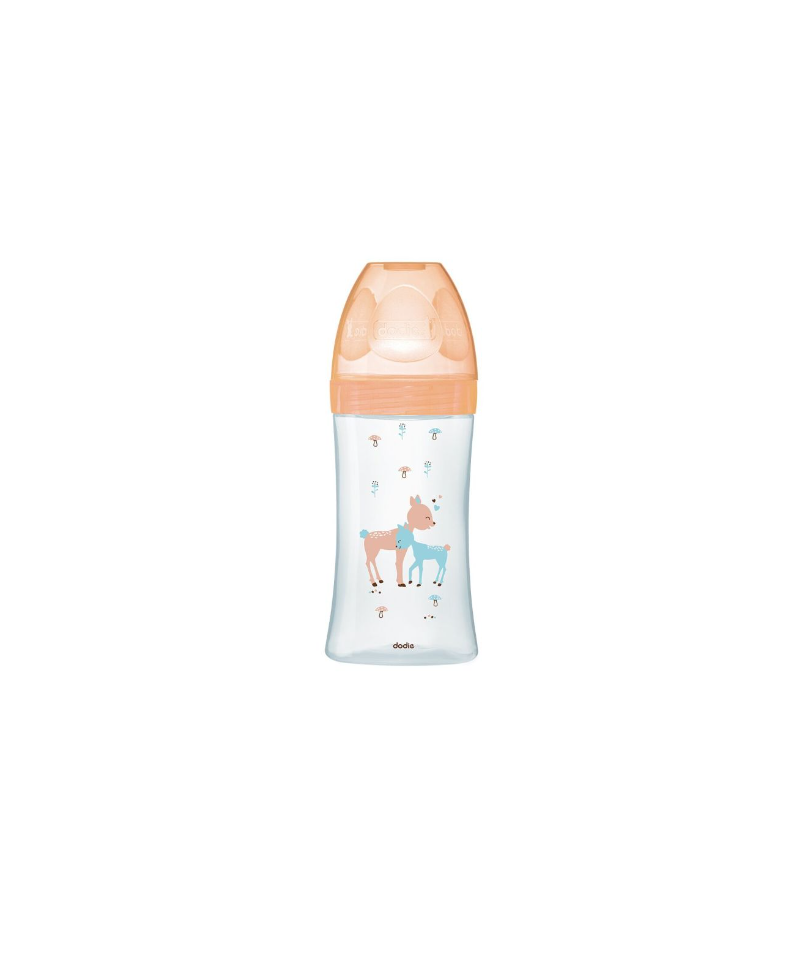 DODIE - BIBERON SENSATION VERRE 270ML BEIGE BICHE 0-6 MOIS DEBIT 2