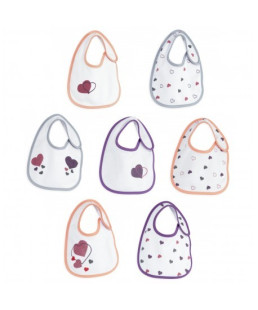 TROIS KILOS SEPT - BAVOIRS NAISSANCE ÉPONGE VELCRO 18X21 P'TIT CŒUR DE FILLES REF 8085040