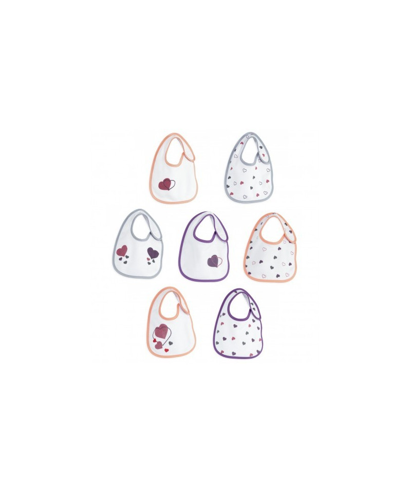 TROIS KILOS SEPT - BAVOIRS NAISSANCE ÉPONGE VELCRO 18X21 P'TIT CŒUR DE FILLES REF 8085040